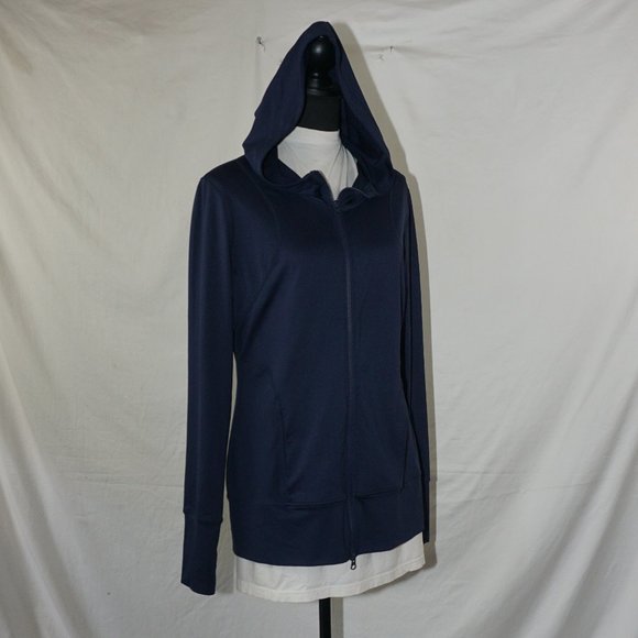 Zella Jackets & Coats Zella Performance Navy Front Zip Hoodie Track